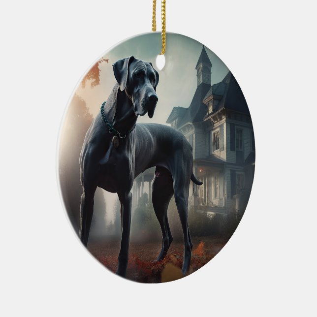 Great Dane Halloween Beängstigend Keramik Ornament (Rechts)