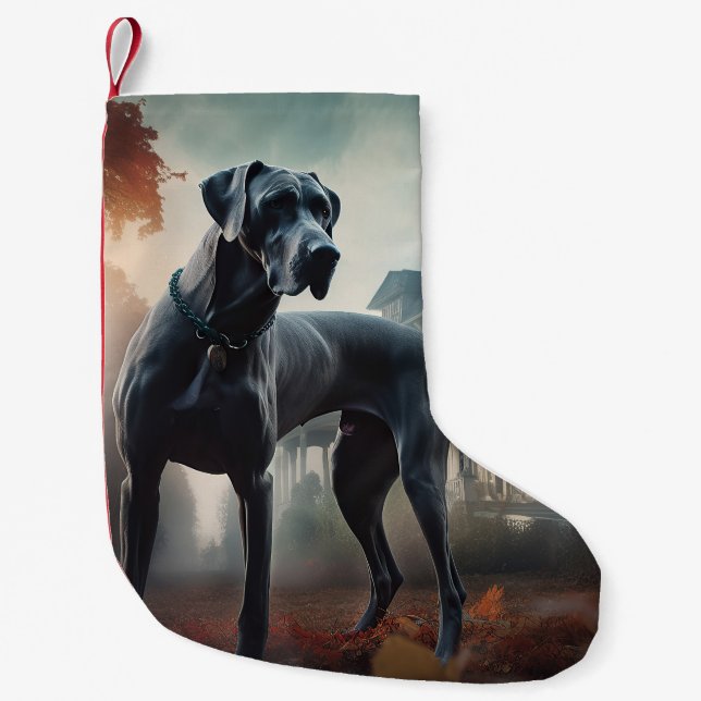 Great Dane Halloween Beängstigend Kleiner Weihnachtsstrumpf (Vorderseite)