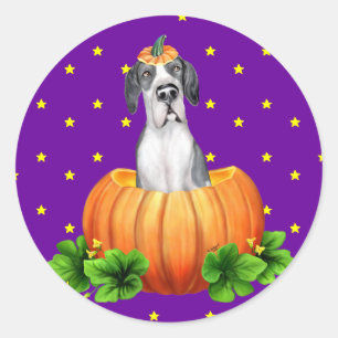 Great Dane Halloween Mantle UC Dane-O-Lantern Runder Aufkleber
