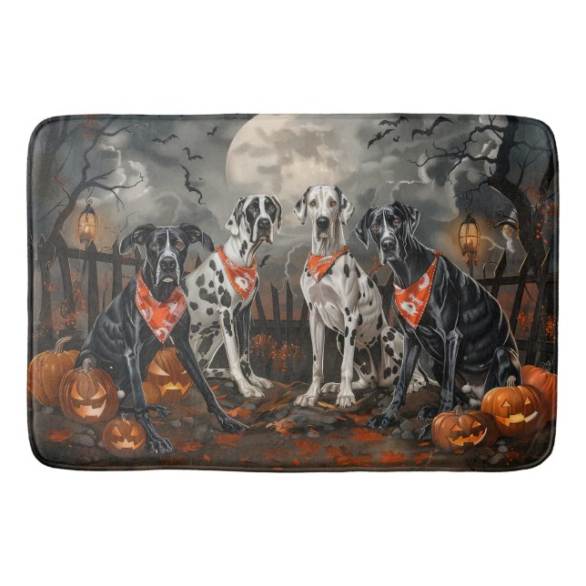 Great Dane Halloween Spooky Badematte (Vorderseite)