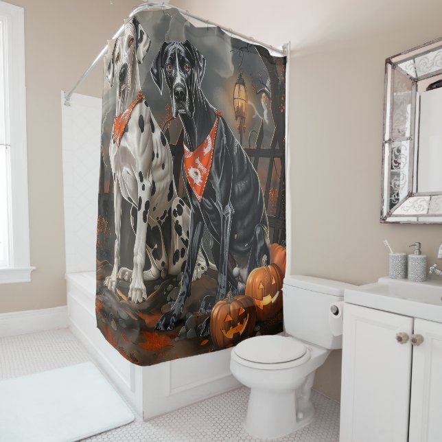 Great Dane Halloween Spooky Duschvorhang (Beispiel)