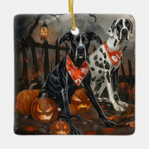 Great Dane Halloween Spooky Keramikornament