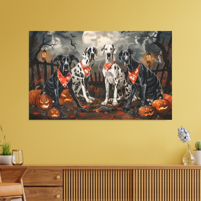 Great Dane Halloween Spooky Leinwanddruck (Insitu (Wohnzimmer))