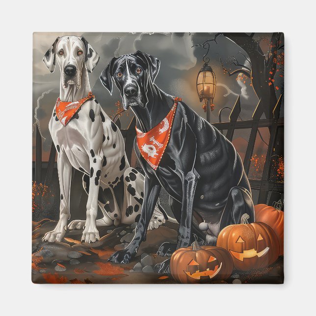 Great Dane Halloween Spooky Magnet (Vorne)