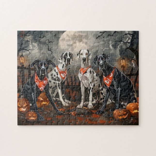 Great Dane Halloween Spooky Puzzle (Horizontal)