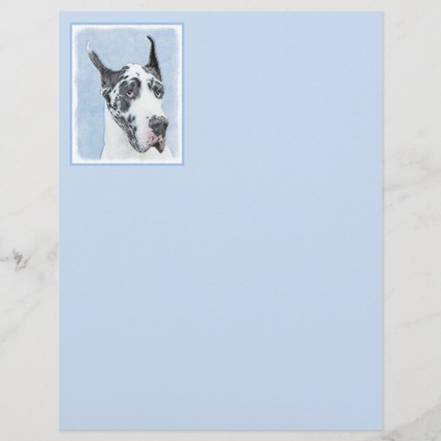 Great Dane (Harlequin) Malerei - Original Dog Art (Vorderseite)