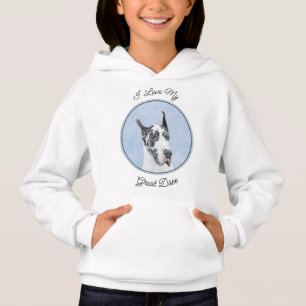 Great Dane (Harlequin) Malerei - Original Dog Art Hoodie