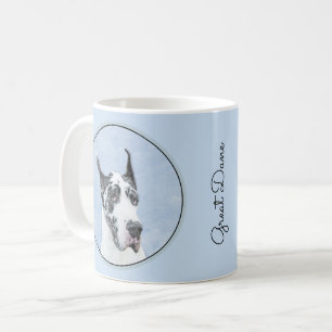 Great Dane (Harlequin) Malerei - Original Dog Art Kaffeetasse