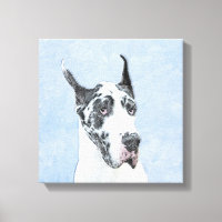 Great Dane (Harlequin) Malerei - Original Dog Art