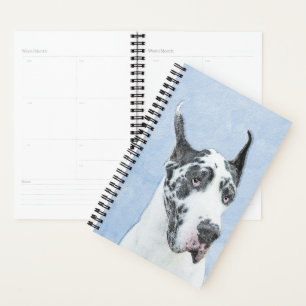 Great Dane (Harlequin) Malerei - Original Dog Art Planer