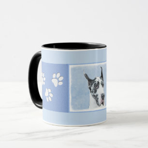 Great Dane (Harlequin) Malerei - Original Dog Art Tasse