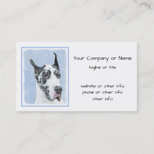 Great Dane (Harlequin) Malerei - Original Dog Art Visitenkarte