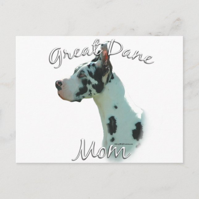 Great Dane (Harlequin) Mama 2 Postkarte (Vorderseite)