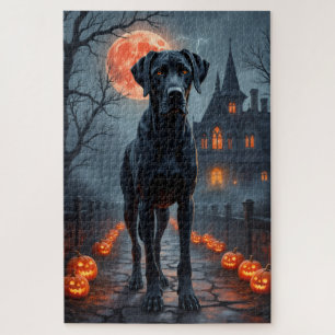 Great Dane Haunted Mansion Halloween Kunst Puzzle