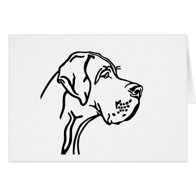 Great Dane Head Silhouette - Modern Line Art for D (Vorderseite (Horizontal))