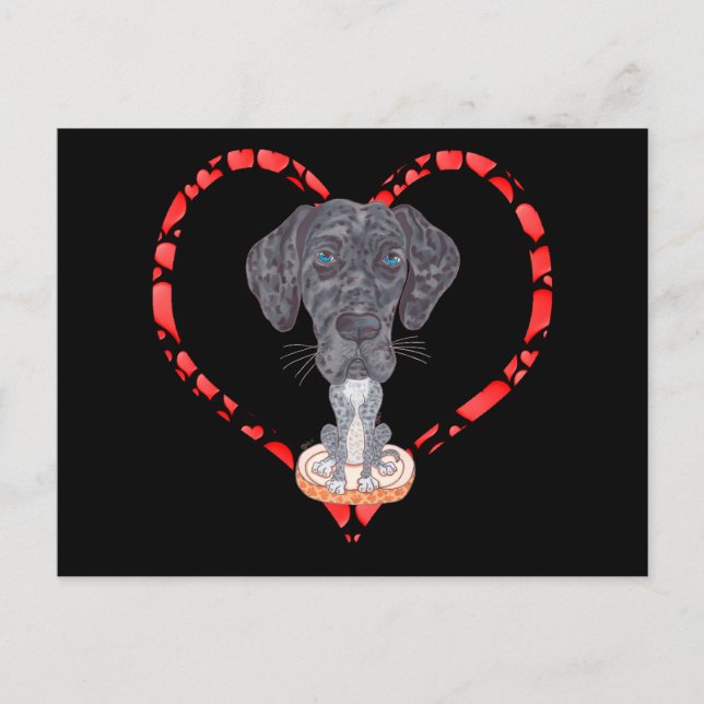 GREAT DANE HEART FEIERTAGSPOSTKARTE (Vorderseite)