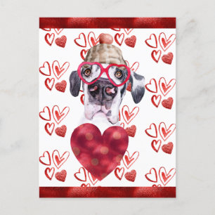 Great Dane Hearts Dog Lover Valentine Geschenk Feiertagspostkarte