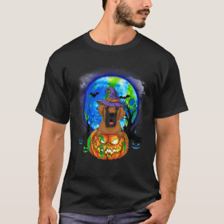 Great Dane Hexe Moon Pumpkin Beängstigend Hallowee T-Shirt