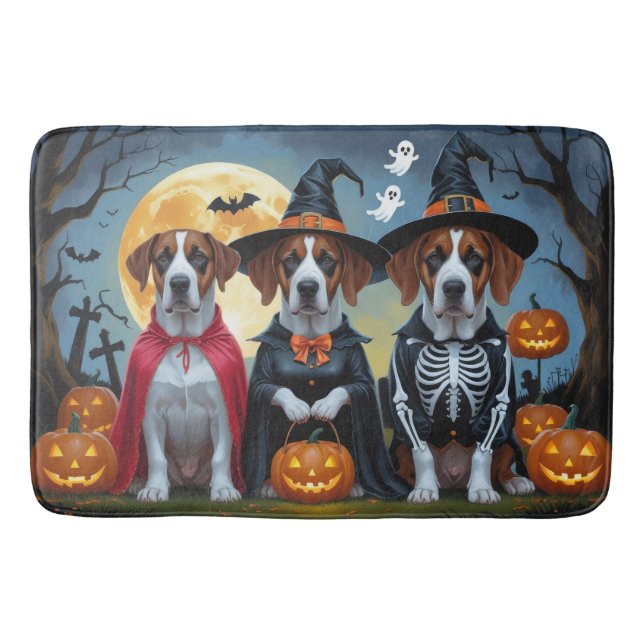 Great Dane Hogs Pumpkin Halloween Funny Badematte (Vorderseite)