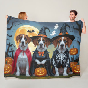 Great Dane Hogs Pumpkin Halloween Funny Fleecedecke