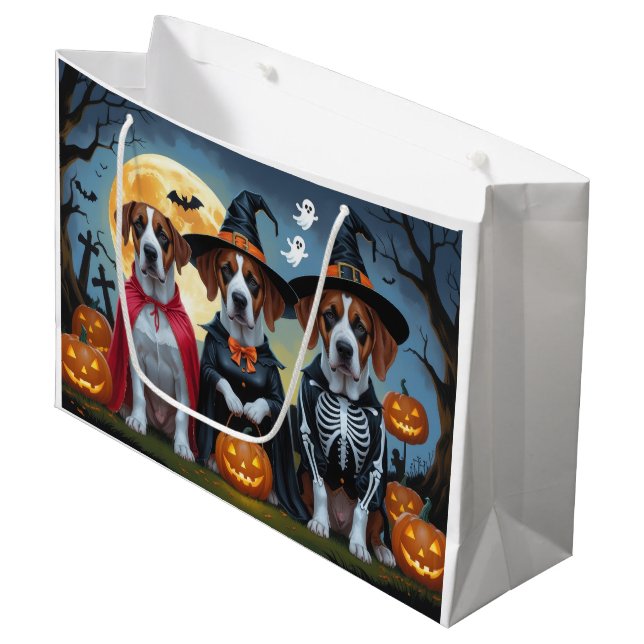 Great Dane Hogs Pumpkin Halloween Funny Große Geschenktüte (Vorderseite Schrägansicht)