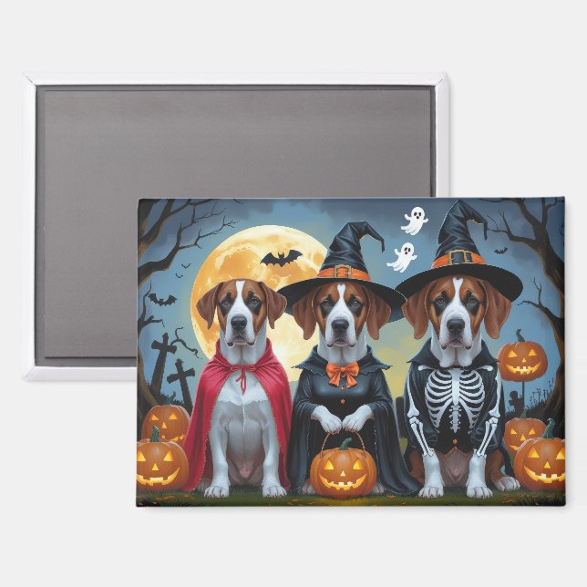 Great Dane Hogs Pumpkin Halloween Funny Magnet (Vorderseite/Rückseite)