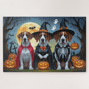 Great Dane Hogs Pumpkin Halloween Funny Puzzle