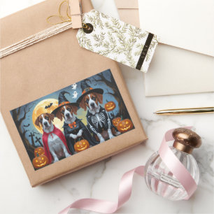 Great Dane Hogs Pumpkin Halloween Funny Rechteckiger Aufkleber