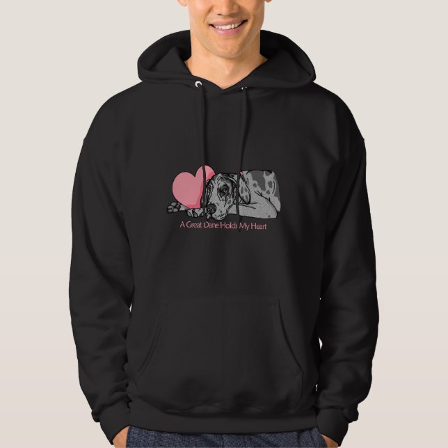 Great Dane Holds Heart Merle UC Hoodie (Vorderseite)