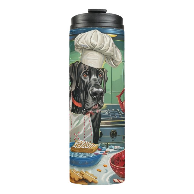 Great Dane Holiday Baking: Feierliche Weihnachten Thermosbecher (Vorderseite)