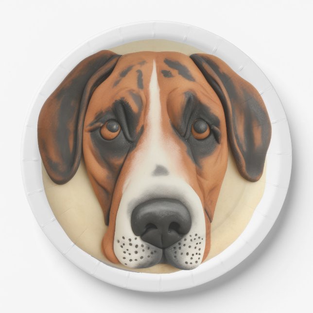 Great Dane Hund 3D Inspiriert Pappteller (Vorderseite)