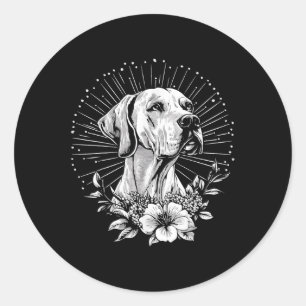 Great Dane Hund Lover Retro Style Tattoo Runder Aufkleber