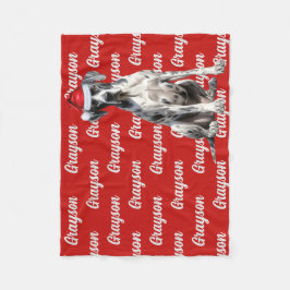 Great Dane Hund mit Namen Gemusterte Weihnachten Fleecedecke