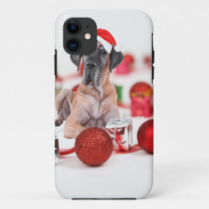 Great Dane Hund mit Weihnachtsgeschenke Case-Mate iPhone Hülle