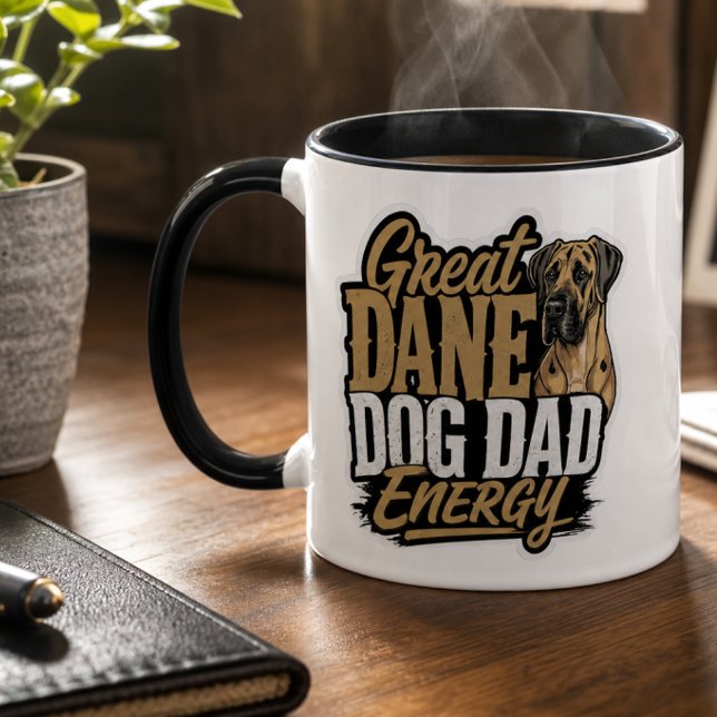Great Dane Hund Papa Energie  Tasse (Great Dane Dog Dad Energy Mug)