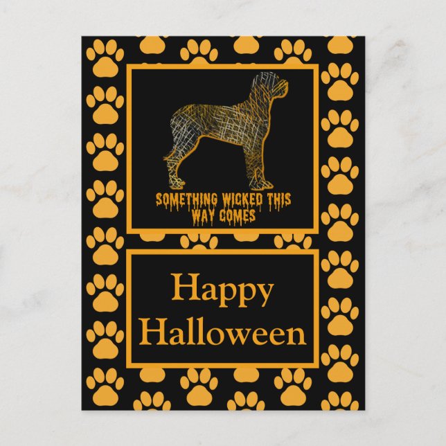 Great Dane Hund Silhouette Happy Halloween Postkarte (Vorderseite)