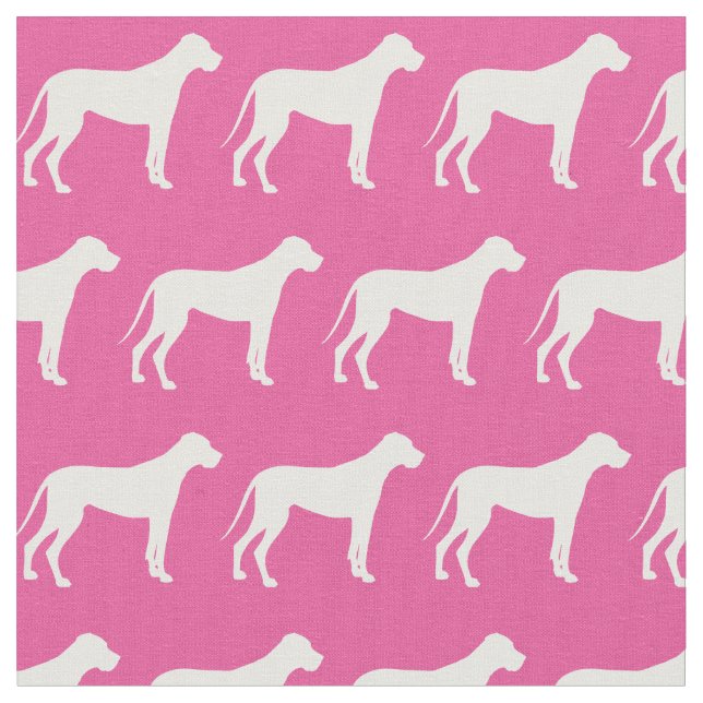 Great Dane Hund Silhouette Pet Pink Stoff (Nahaufnahme)