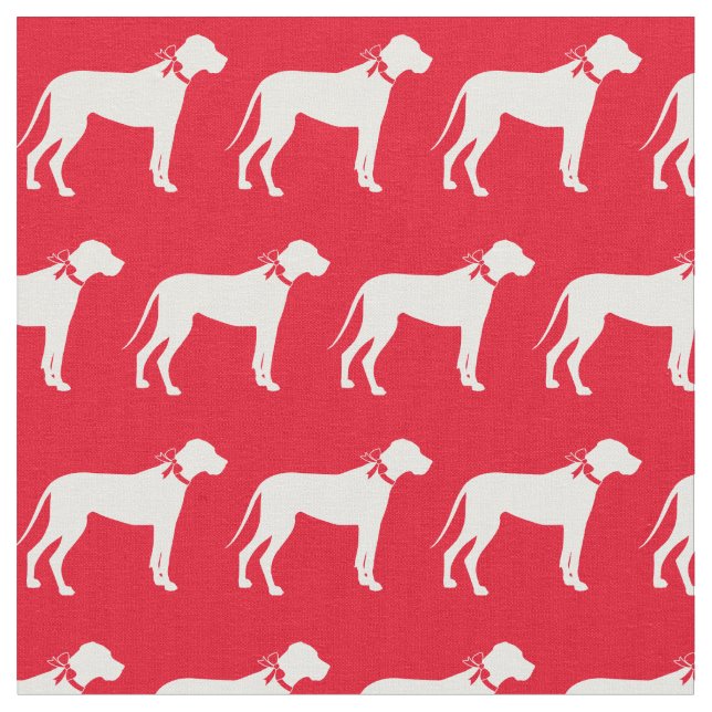 Great Dane Hund Silhouette Pet Red Stoff (Nahaufnahme)