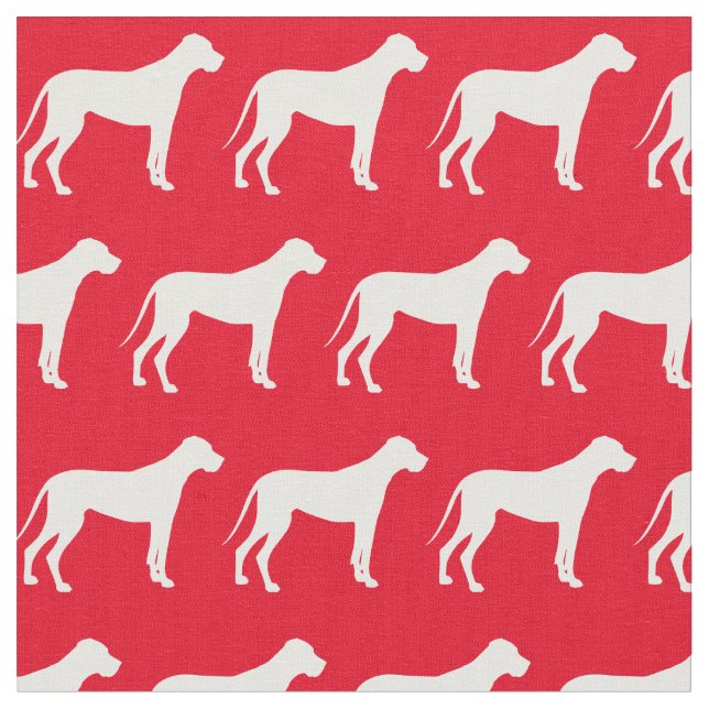 Great Dane Hund Silhouette Pet Red Stoff (Nahaufnahme)
