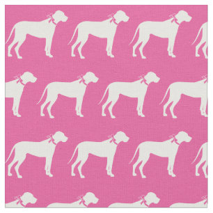 Great Dane Hund Silhouette Pink Stoff