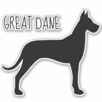 Great Dane Hund Silhouette Vinyl Sticker