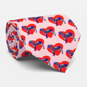 Great Dane Hund Valentinstag Red Pink Neck Krawatte