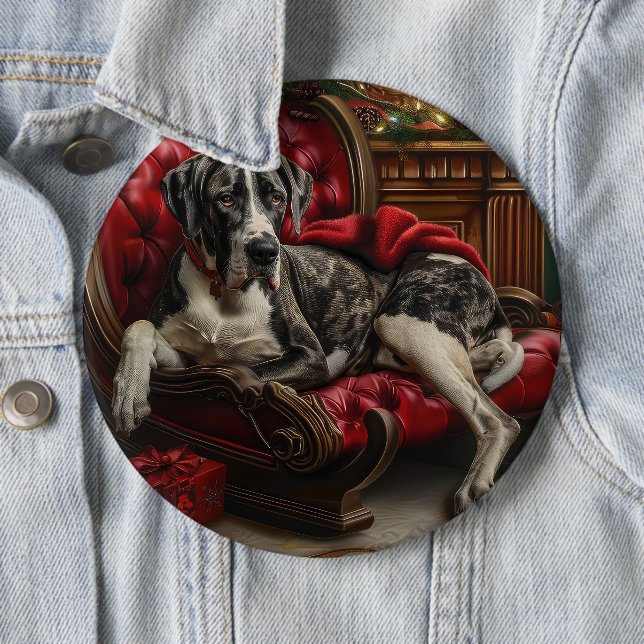 Great Dane Hund Weihnachten Button (Beispiel)