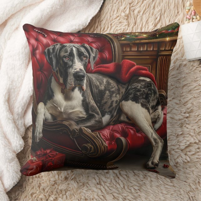 Great Dane Hund Weihnachten Kissen (Decke)