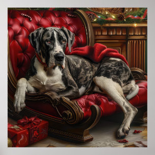 Great Dane Hund Weihnachten Poster