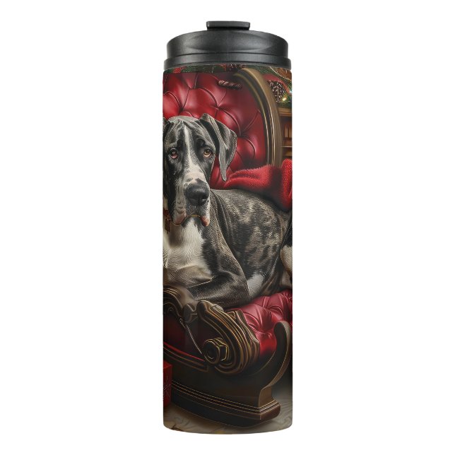 Great Dane Hund Weihnachten Thermosbecher (Vorderseite)