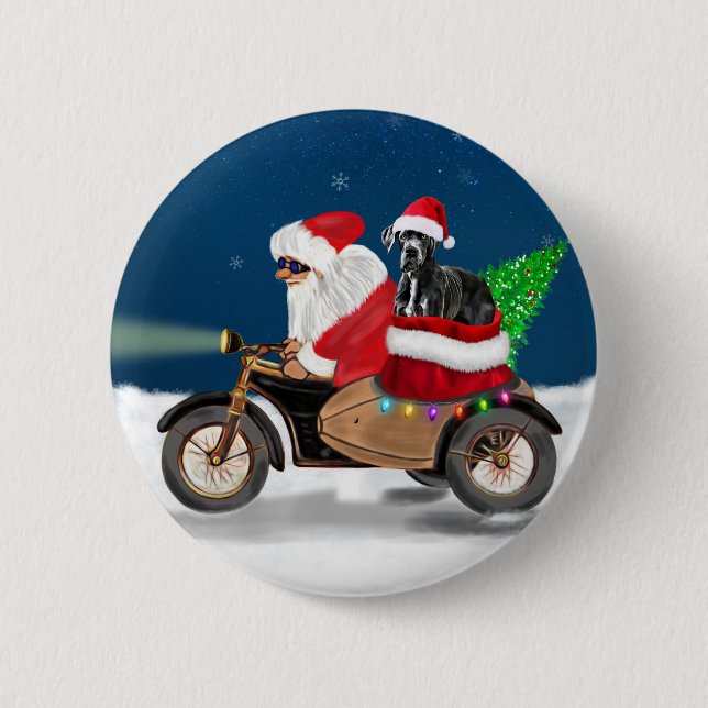 Great Dane Hund Weihnachten Weihnachten Weihnachts Button (Vorderseite)