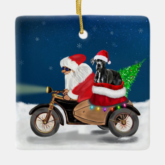 Great Dane Hund Weihnachten Weihnachten Weihnachts Keramikornament (Vorderseite)