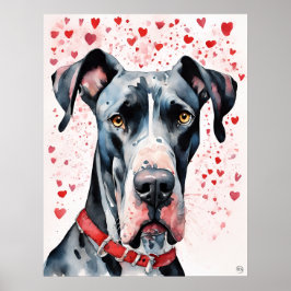 Great Dane - Hundekunst drucken Poster