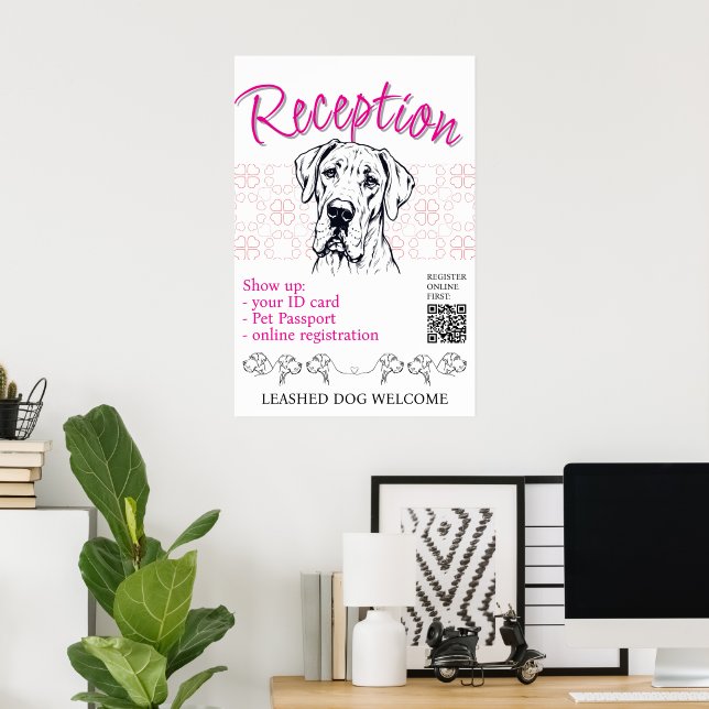 Great Dane-Hundeshow-Willkommen Poster (Heimbüro)